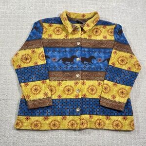 VTG 90s Western Horse RoughRider by Circle T Sz Womens XL Fleece Button Jacket